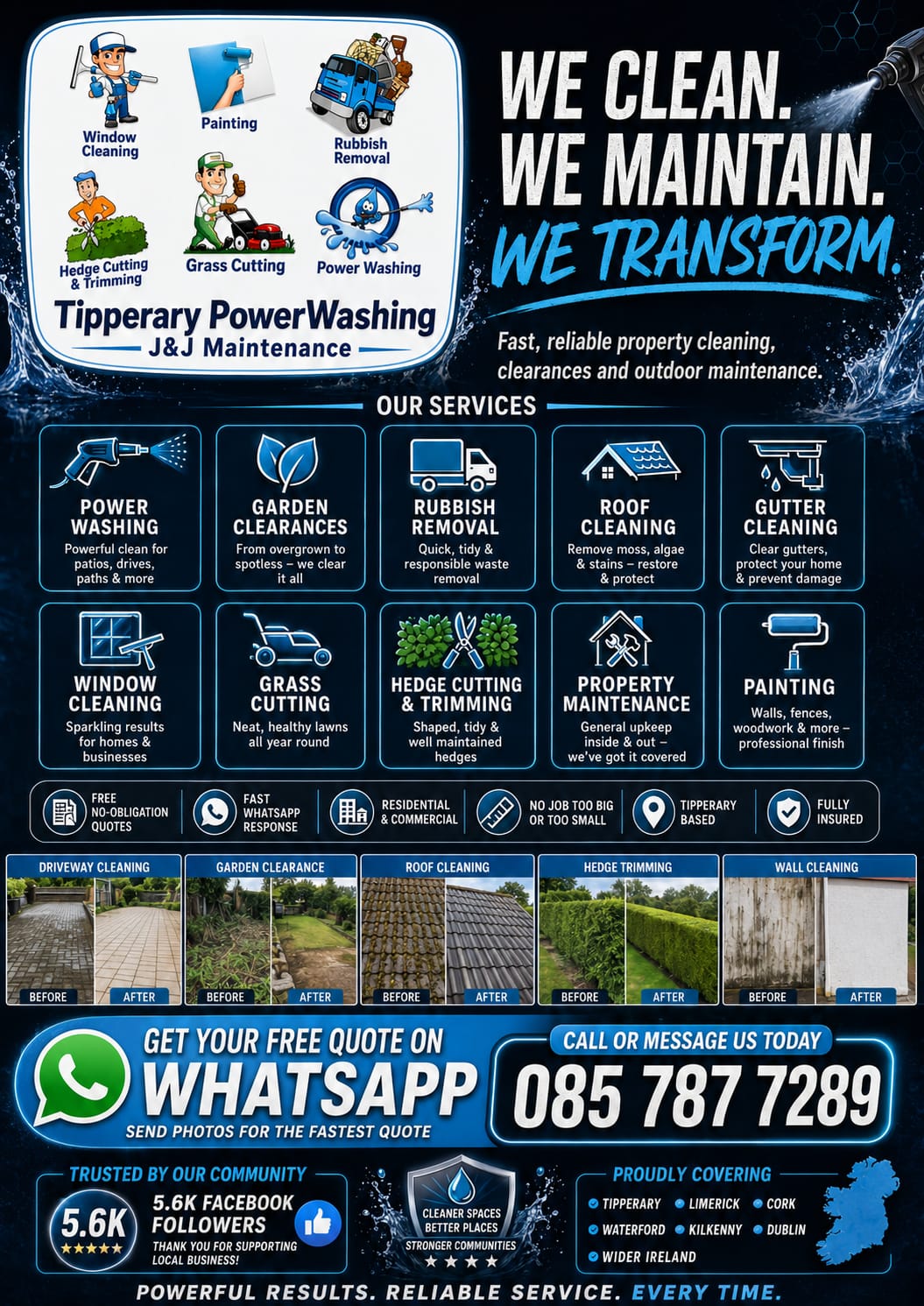 Tipperary PowerWashing services flyer